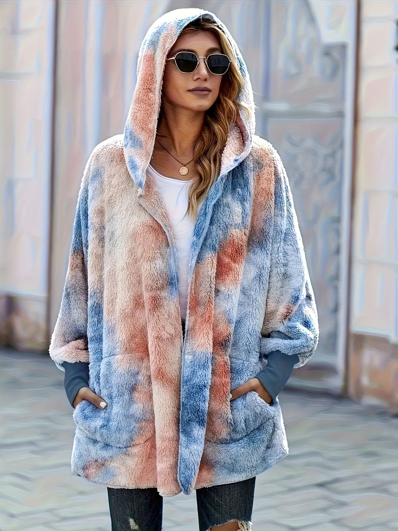 Damen Kapuzenjacke aus kuscheligem Teddyfell