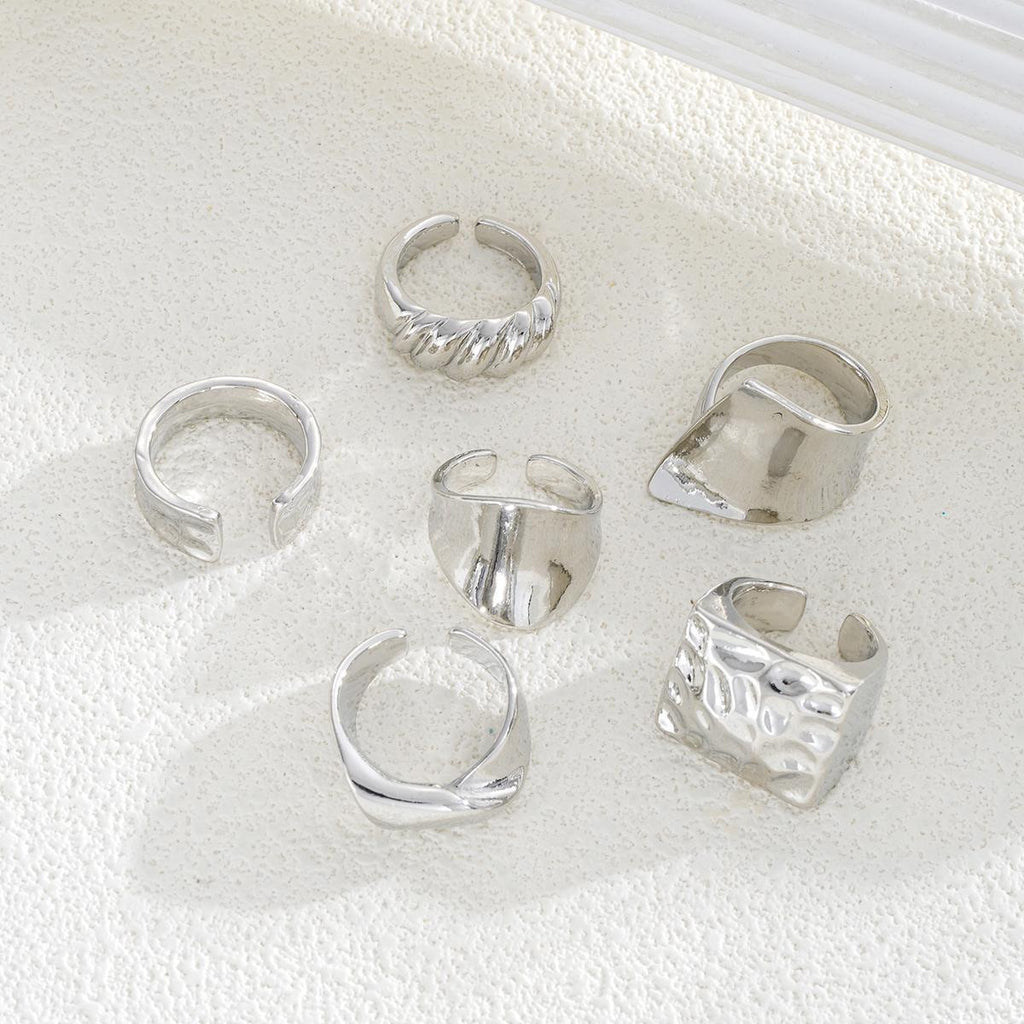 Damen Ring-Set mit einzigartigen texturierten Designs Shop Nory