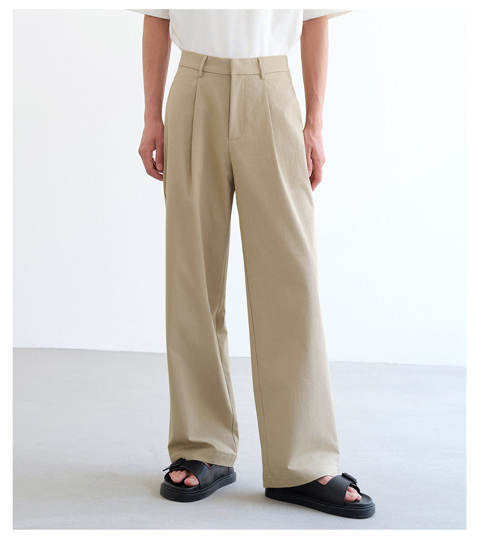 Herren weite hochtaillierte Bundfaltenhose aus Baumwollmix Shop Nory