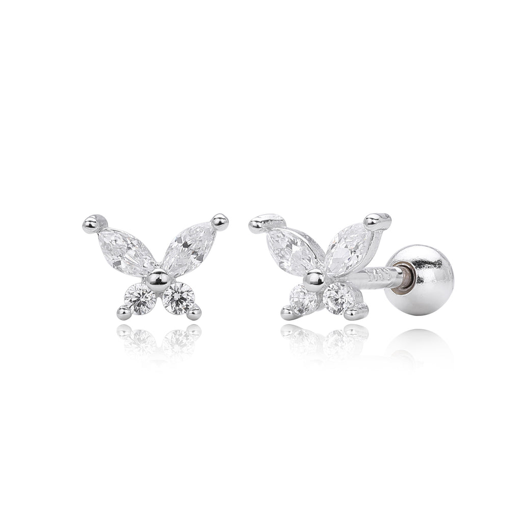 Damen Ohrstecker im eleganten Schmetterlingsdesign aus 925 Sterling Silber Shop Nory