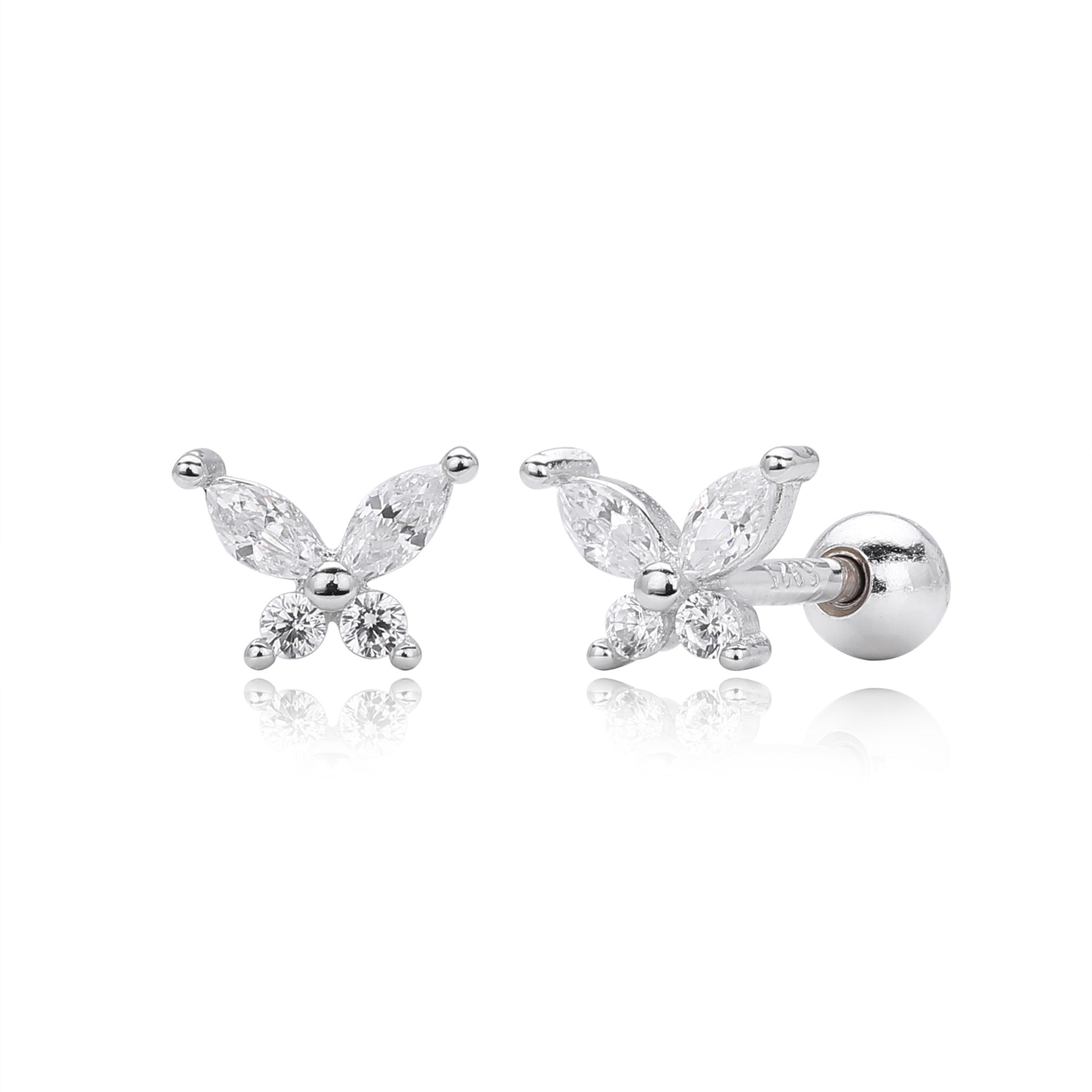 Damen Ohrstecker im eleganten Schmetterlingsdesign aus 925 Sterling Silber Shop Nory