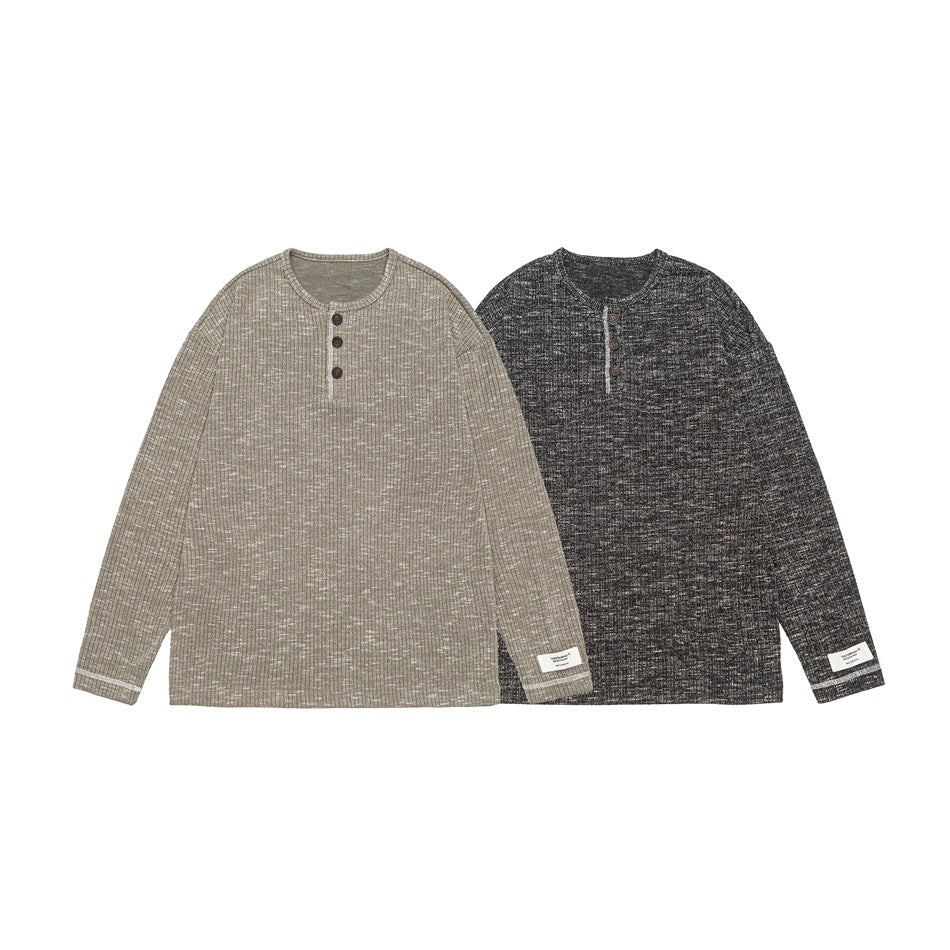 Unisex Thermo-Waffelstrick-Henleyshirt mit Knopfleiste und Rippstruktur Shop Nory