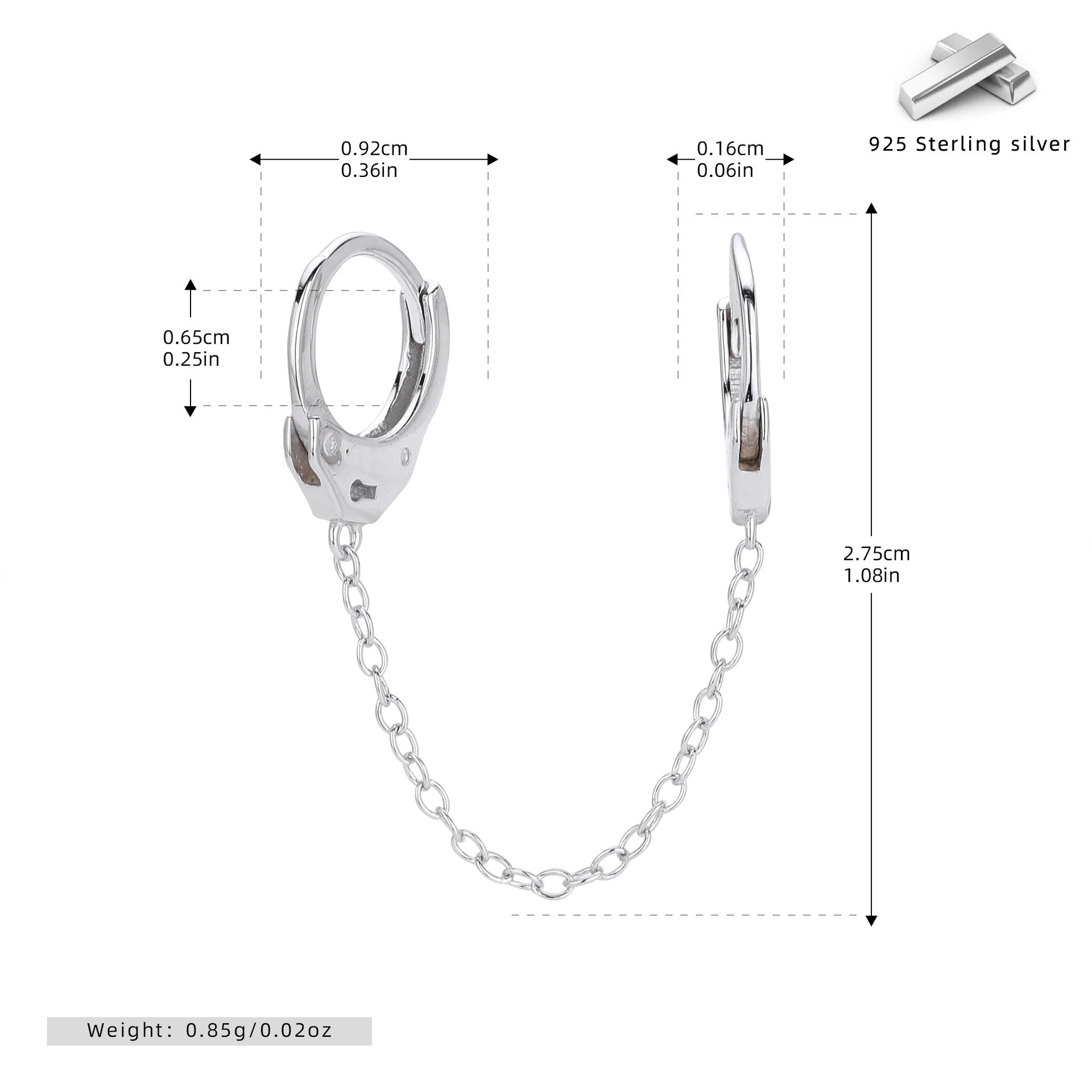 Damen Ohrhänger mit Kettenanhänger im modernen Design Shop Nory