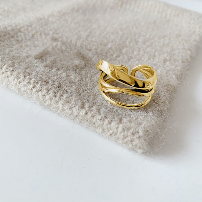 Damen verwickelter Silberring mit elegantem Design Shop Nory