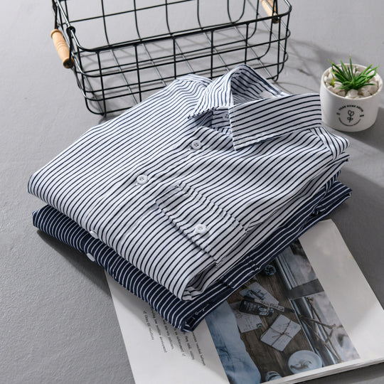 Herren Leichtes gestreiftes Hemdjacken-Overshirt aus Baumwoll-Leinenmix mit Brusttasche Shop Nory