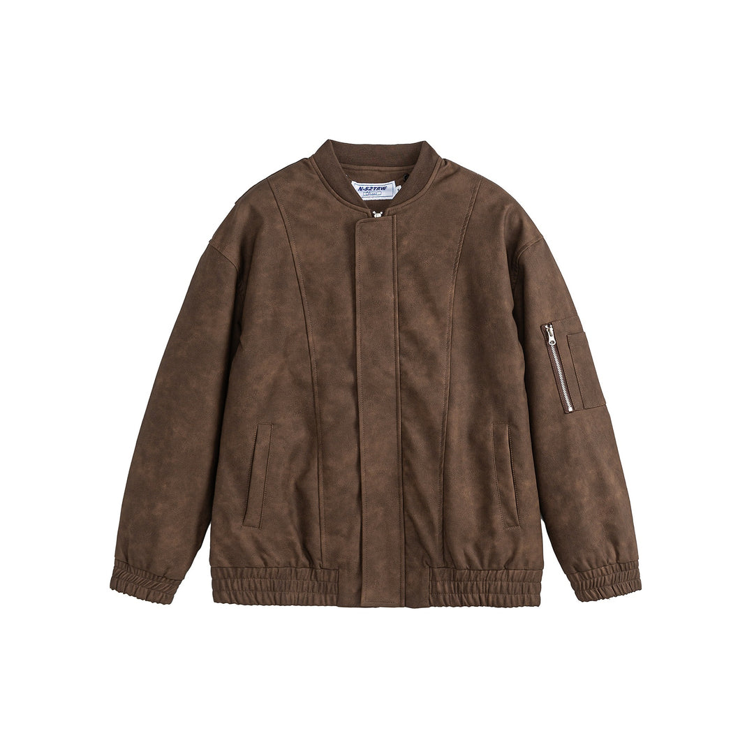 Unisex Boxy-wattierte Kapuzen‑Bomberjacke mit Veloursoptik, Cordkragen und Ärmel‑Zip Shop Nory