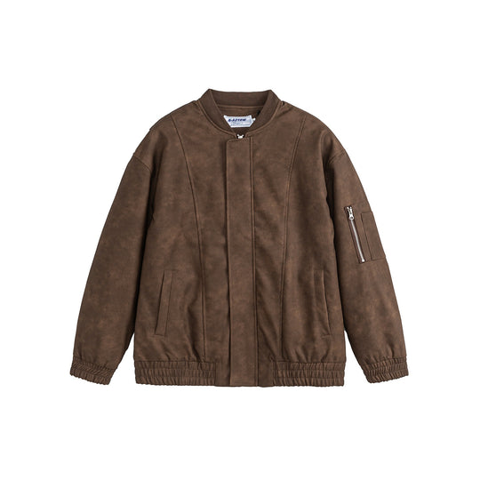 Unisex Boxy-wattierte Kapuzen‑Bomberjacke mit Veloursoptik, Cordkragen und Ärmel‑Zip Shop Nory