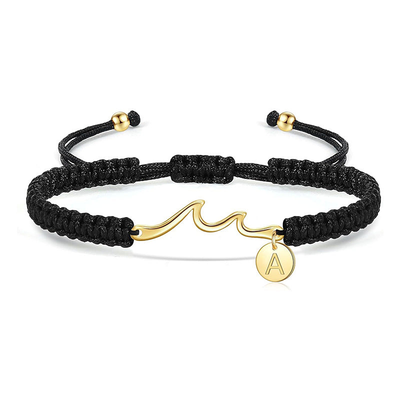 Damen Armband mit elegantem Wellen-Design und personalisierbarem Anhänger Shop Nory