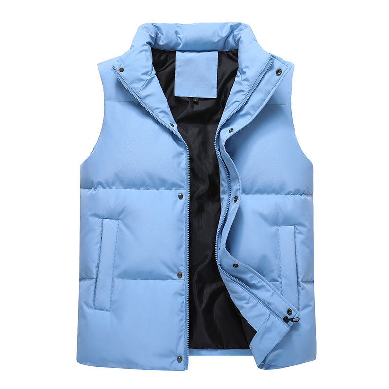 Herren Ärmellose gesteppte Thermoweste mit Stehkragen und Zwei-Wege-Reißverschluss Shop Nory