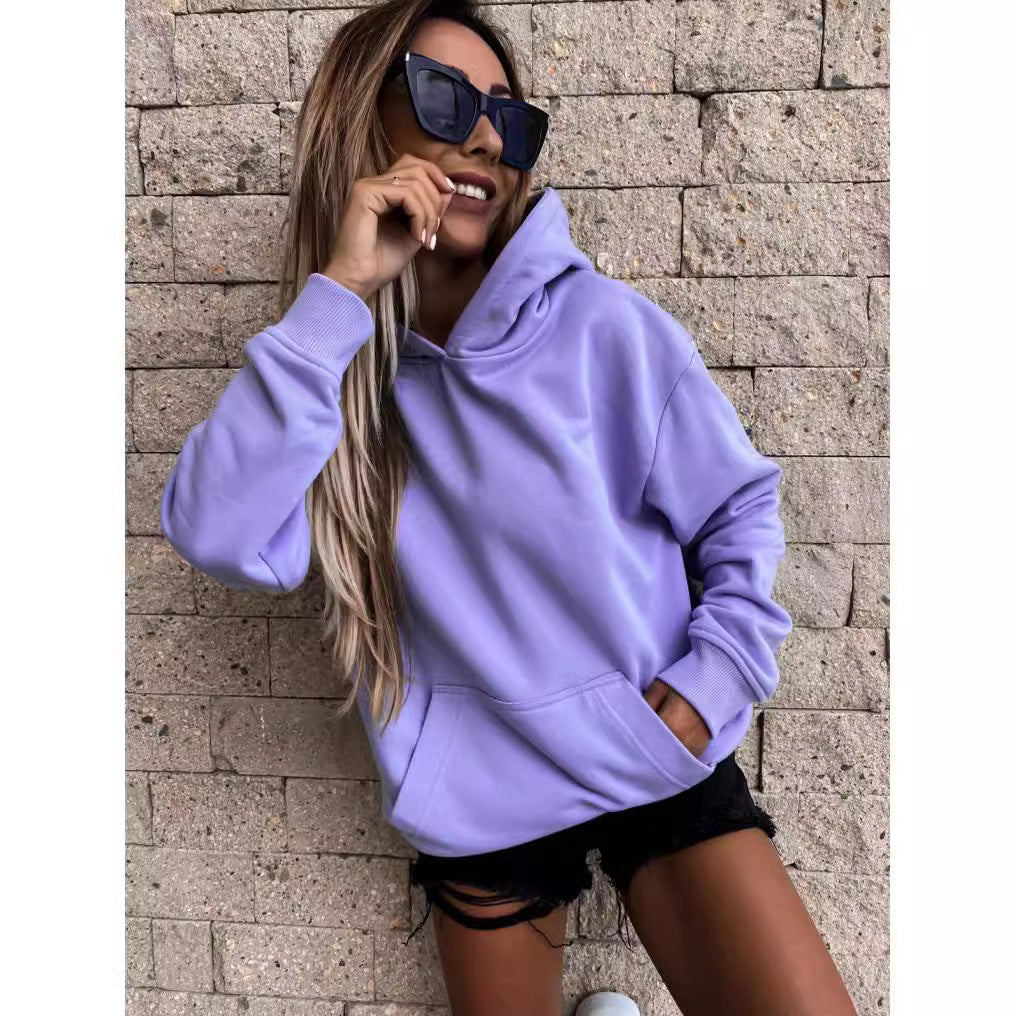 Damen Kapuzenpullover mit weichem Fleece-Innenfutter und lässigem Schnitt