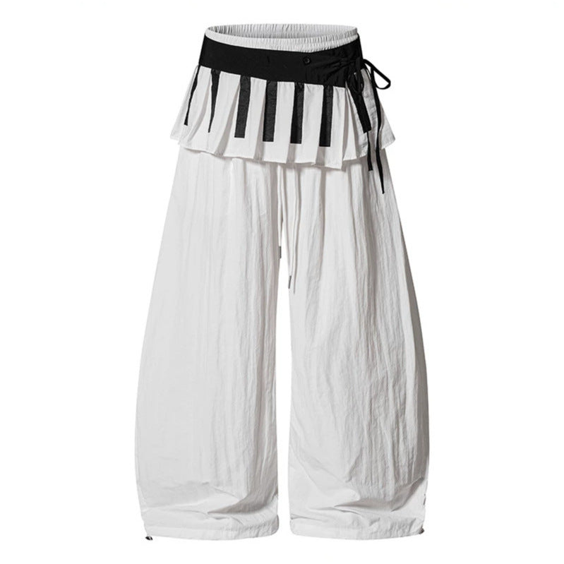 Damen Weite Culotte-Hose mit Volantbund, Tunnelzug und Ballonbein Shop Nory