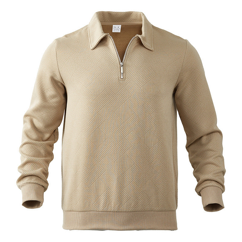 Herren nan strukturierter Troyer-Pullover mit Reißverschluss und Hemdkragen Shop Nory