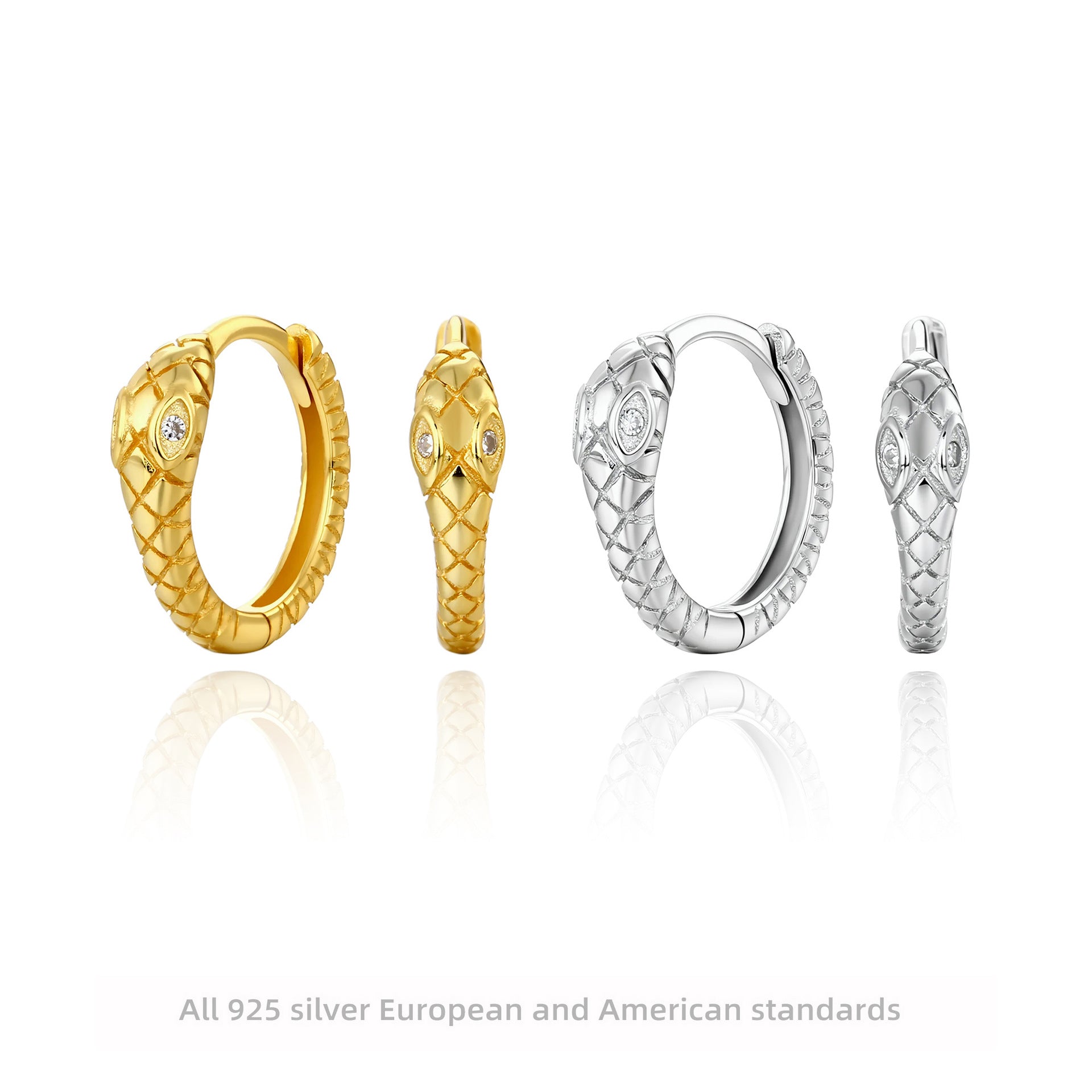 Damen Ohrhänger im einzigartigen Schlangendesign aus 925 Sterling Silber Shop Nory