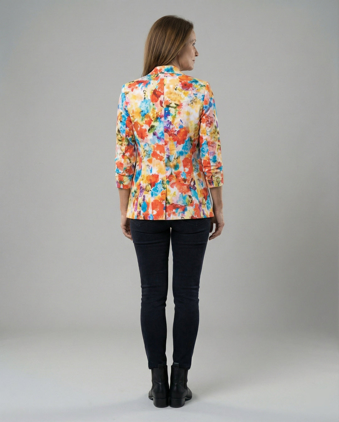 Damen Blazer mit floralem Muster und eleganter Silhouette