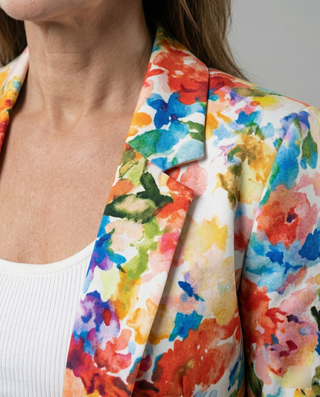 Damen Blazer mit floralem Muster und eleganter Silhouette