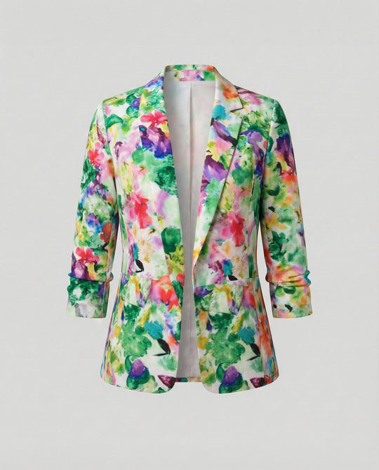 Damen Blazer mit floralem Muster und eleganter Silhouette