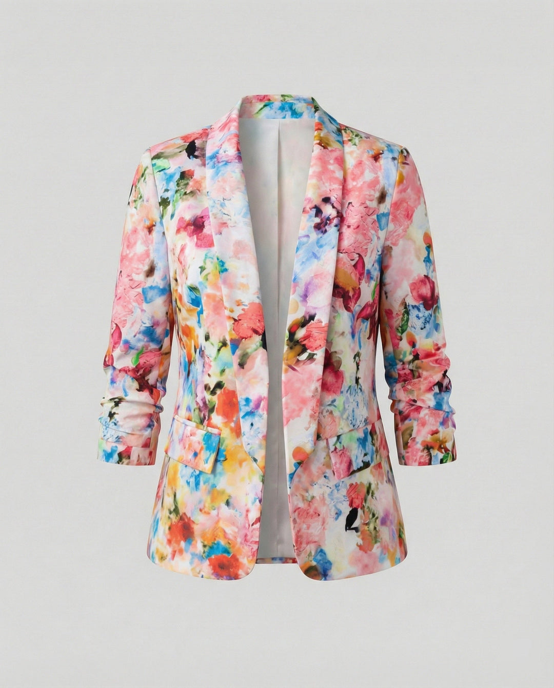 Damen Blazer mit floralem Muster und eleganter Silhouette