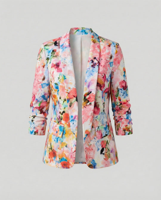 Damen Blazer mit floralem Muster und eleganter Silhouette