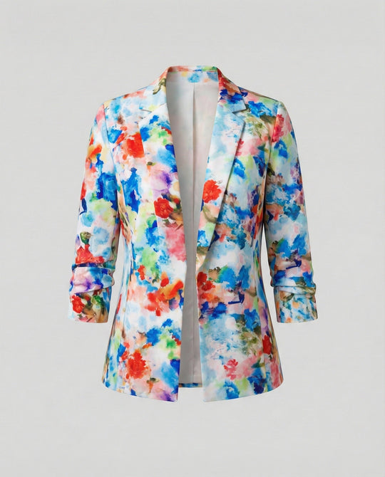 Damen Blazer mit floralem Muster und eleganter Silhouette