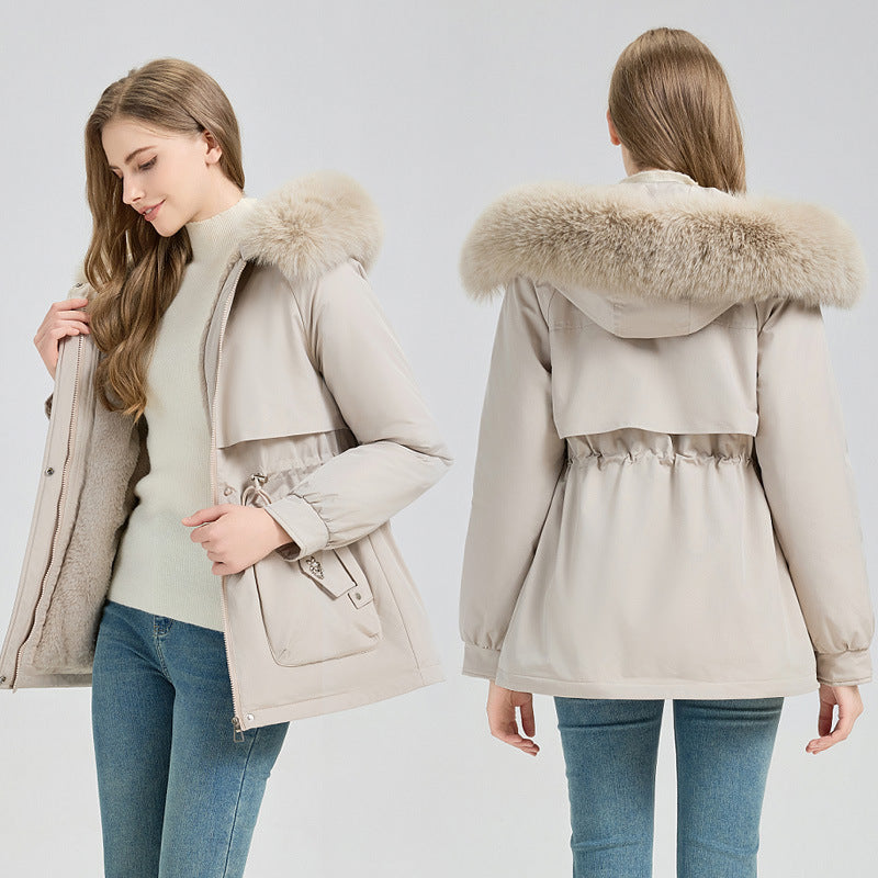 Damen nan taillierter Funktionsparka mit XXL-Kapuze, weichem Fleecefutter und multifunktionalen Pattentaschen Shop Nory