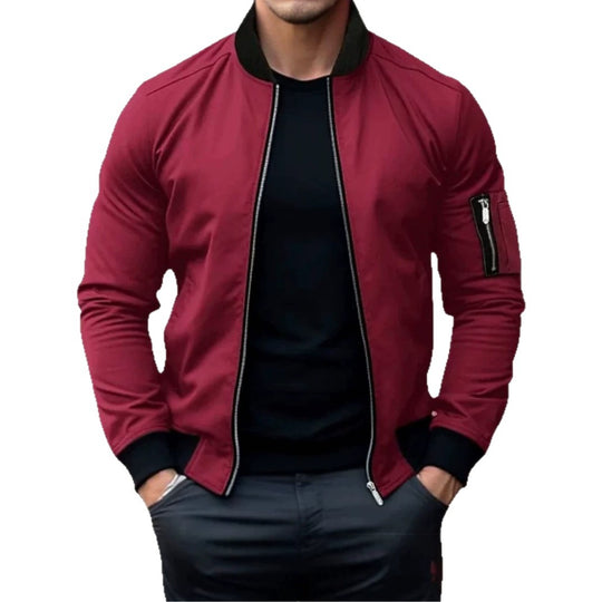 Herren Modische Bomberjacke mit Reißverschluss