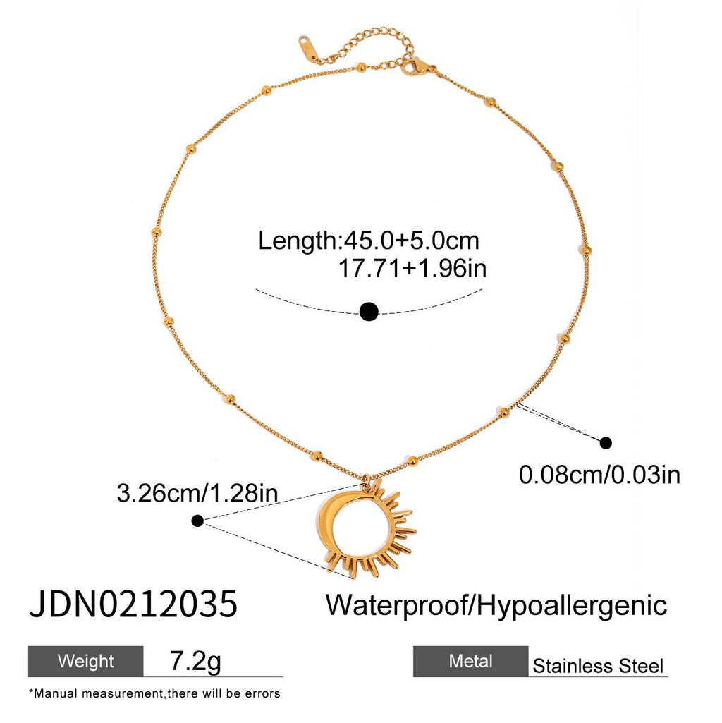 Damen Halskette mit hochwertigem Sonnenanhänger aus hypoallergenem Edelstahl Shop Nory