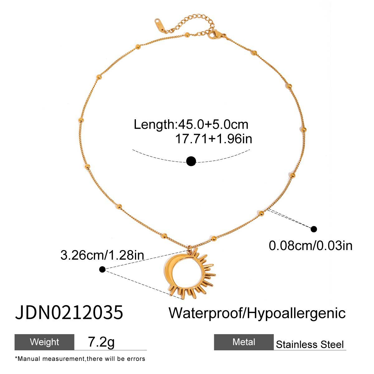 Damen Halskette mit hochwertigem Sonnenanhänger aus hypoallergenem Edelstahl Shop Nory