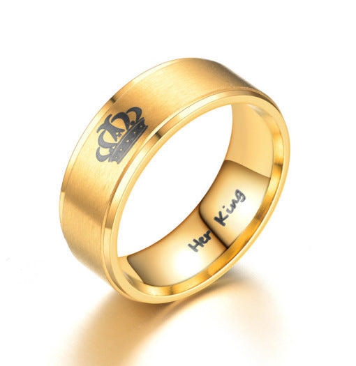 Herren Ring mit stilvollem Krone-Motiv und graviertem Schriftzug Shop Nory