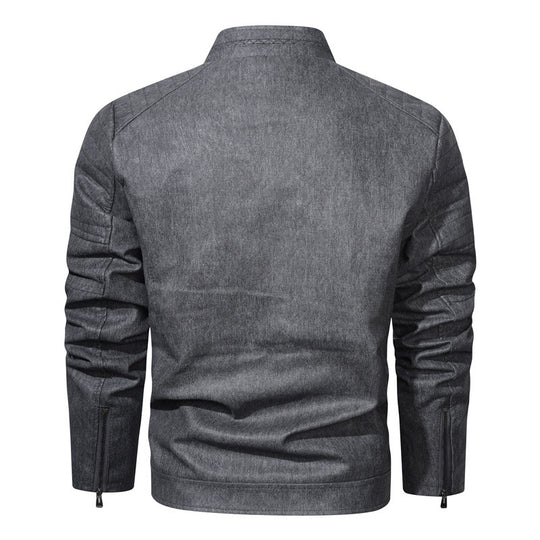 Herren Denim‑Optik Bomberjacke mit Stehkragen, gesteppter Schulterpasse und Reißverschluss Shop Nory