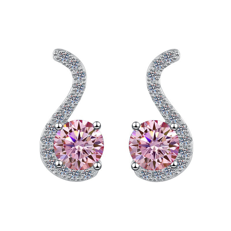 Damen Ohrringe mit funkelnden Zirkonia und elegantem Schwung Shop Nory