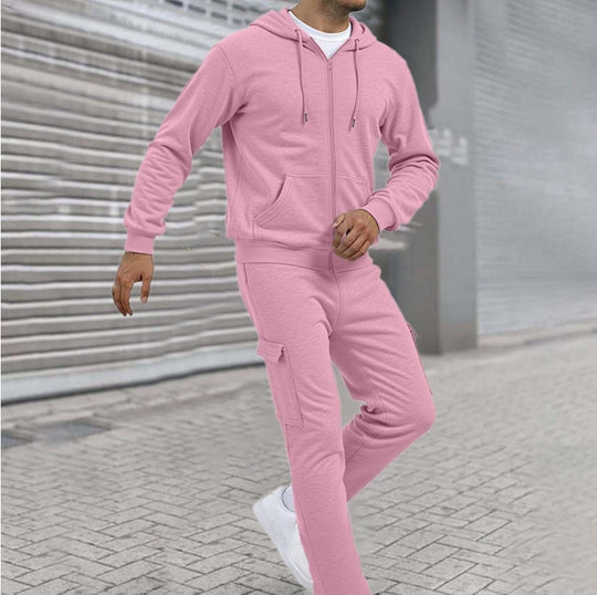 Herren nan athletischer Zip-Sweatset mit Cargo-Jogginghose, ergonomischen Nähten und gerippten Bündchen Shop Nory
