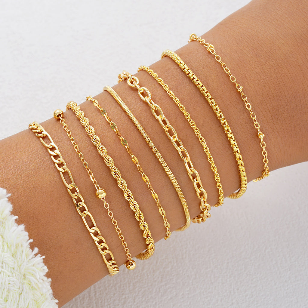 Damen Armband-Set mit filigranen und modernen Kettenstrukturen Shop Nory