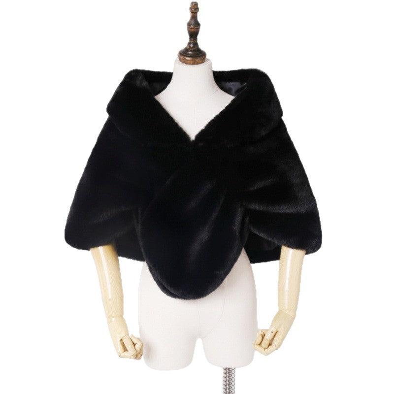 Damen Elegante Kunstpelz Stola im Capelet‑Schnitt Shop Nory