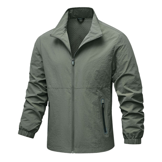 Herren leichte technische Windjacke mit Netzfutter, hohem Stehkragen und Reißverschlusstaschen Shop Nory