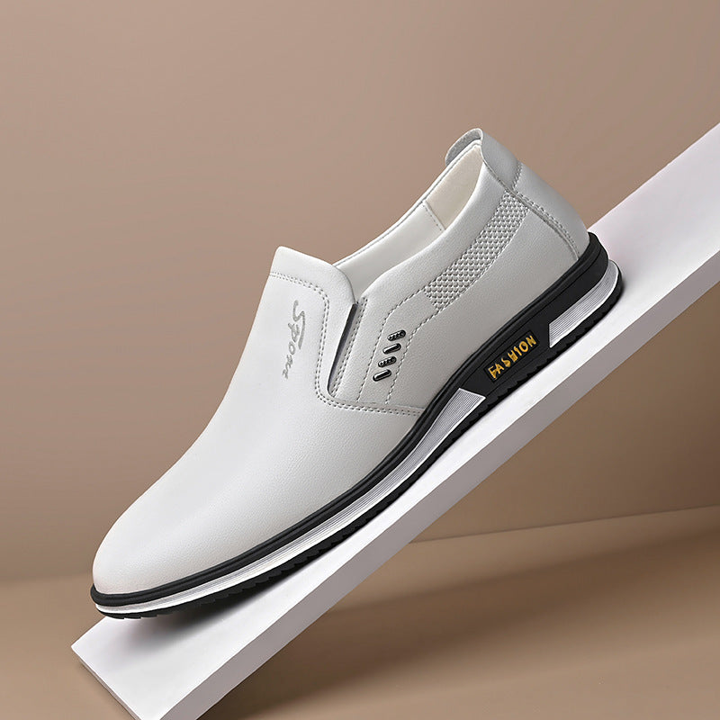 Herren Elegante Slip-On Lederschuhe mit rutschfestem Profil und atmungsaktiver Struktur