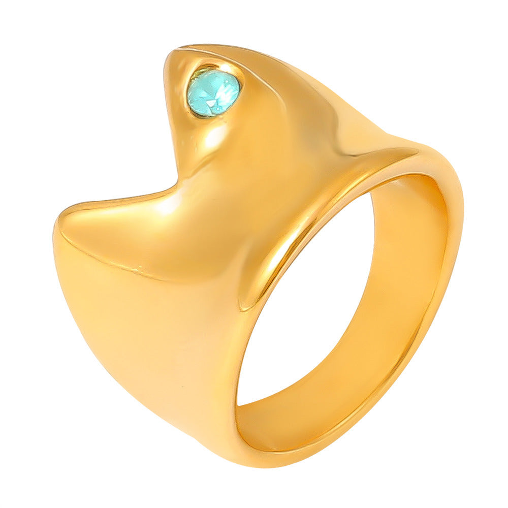 Damenring mit stilvollem Fischdesign aus hochwertigem Edelstahl Shop Nory