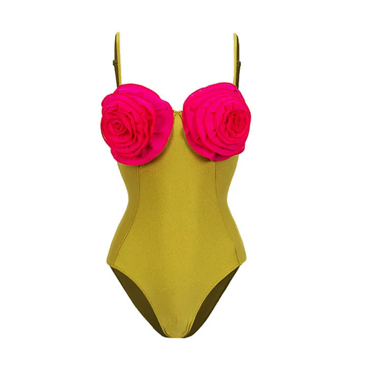 Damen Bikiniset mit floralem Rüschendesign Shopnory