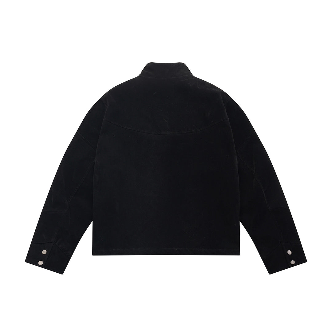 Herren Kurzblouson aus Velours‑Suede mit hohem Kragen und ergonomischer Nahtführung Shop Nory