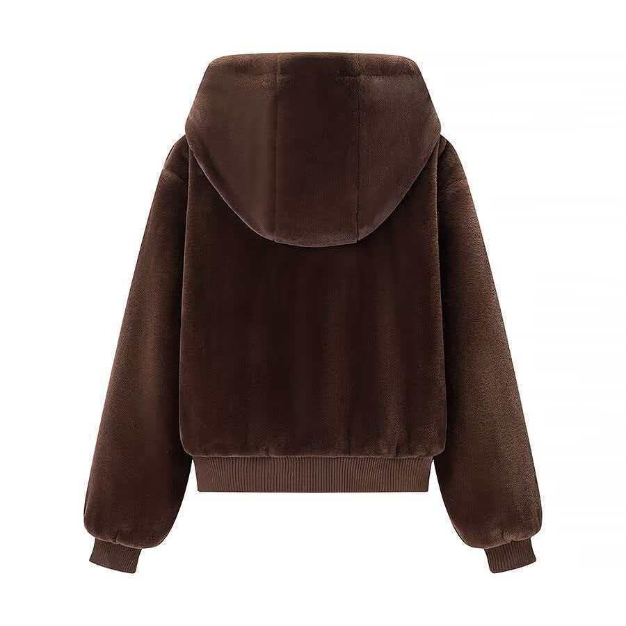 Damen Wende-Kapuzenblouson mit Plüsch- und Fleece-Seite Shop Nory