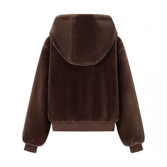 Damen Wende-Kapuzenblouson mit Plüsch- und Fleece-Seite Shop Nory