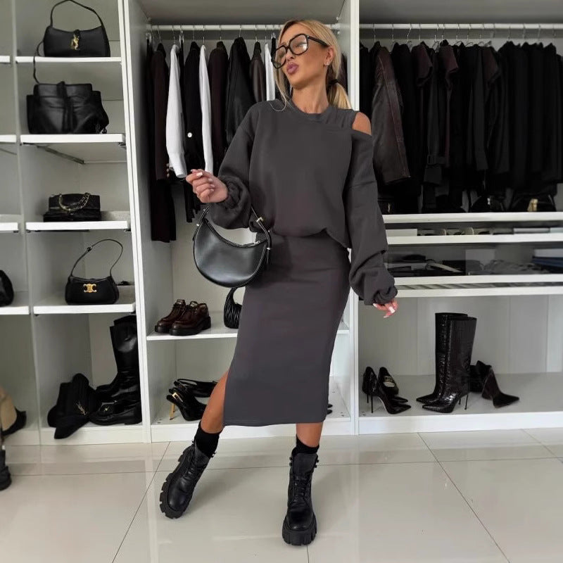 Damen Sweatshirt und Rock Set