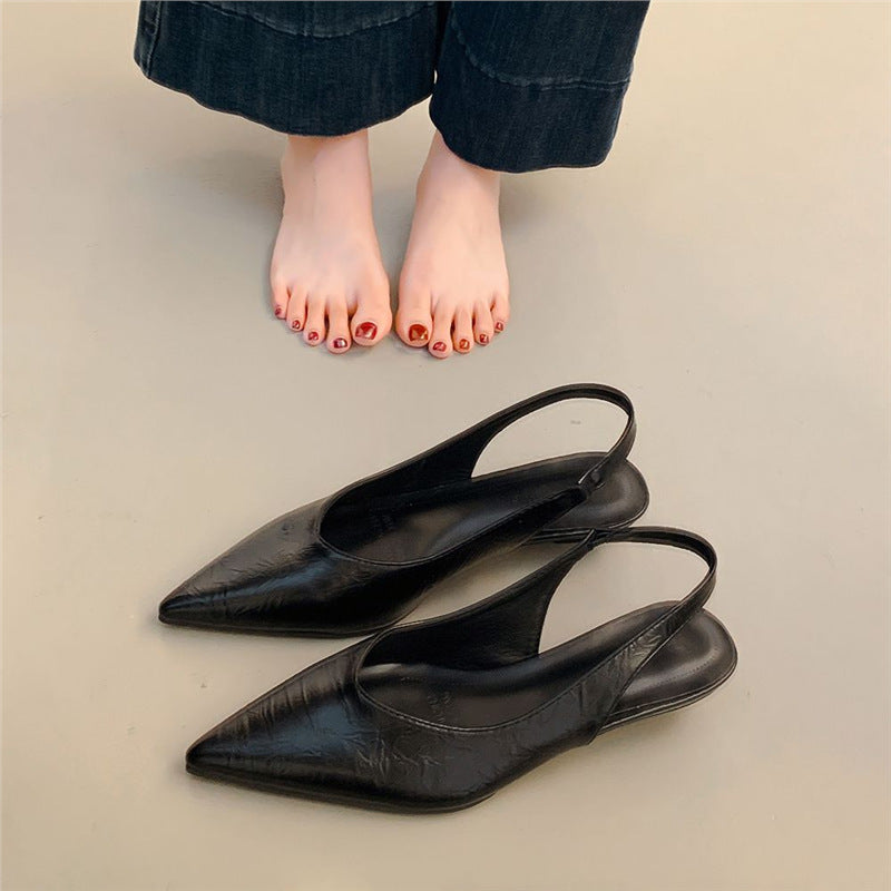 Damen Minimalistische spitz zulaufende Slingback‑Ballerinas aus Softlederoptik mit gepolstertem Fußbett Shop Nory