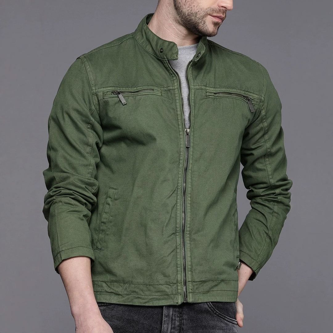 Herren Modische Übergangsjacke mit Reißverschluss und Taschen
