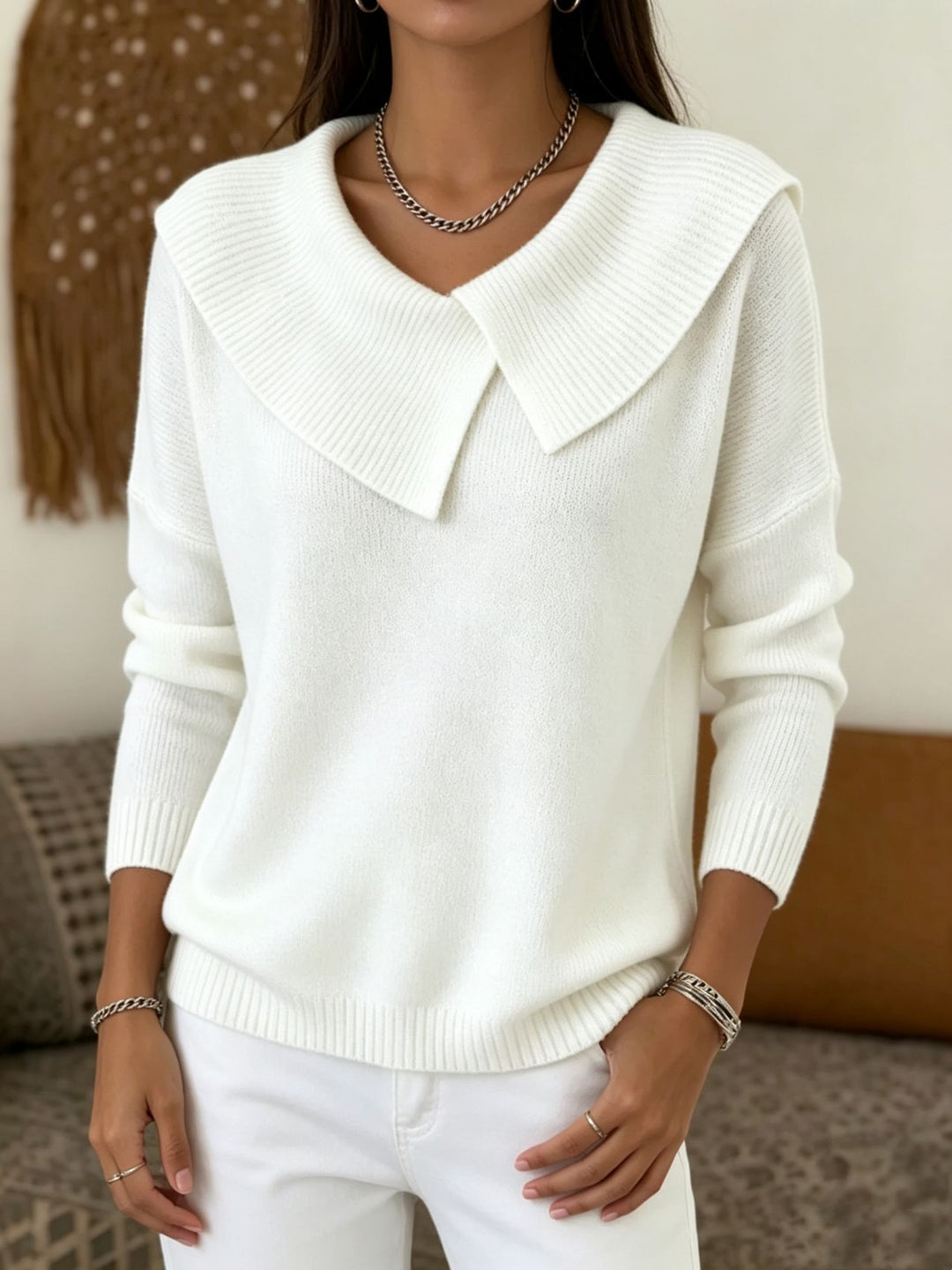 Damen Oversized Rollkragenpullover mit asymmetrischem Schalkragen Shop Nory