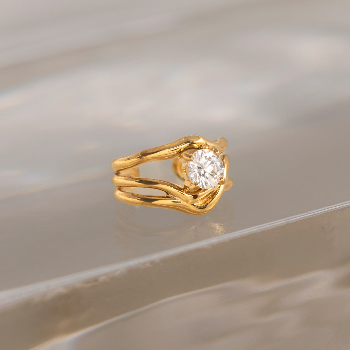 Damen Offener Ring mit elegantem Kristallbesatz Shop Nory
