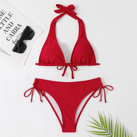 Damen Triangel-Bikini mit verstellbaren Trägern und seitlichem BindShopnoryand