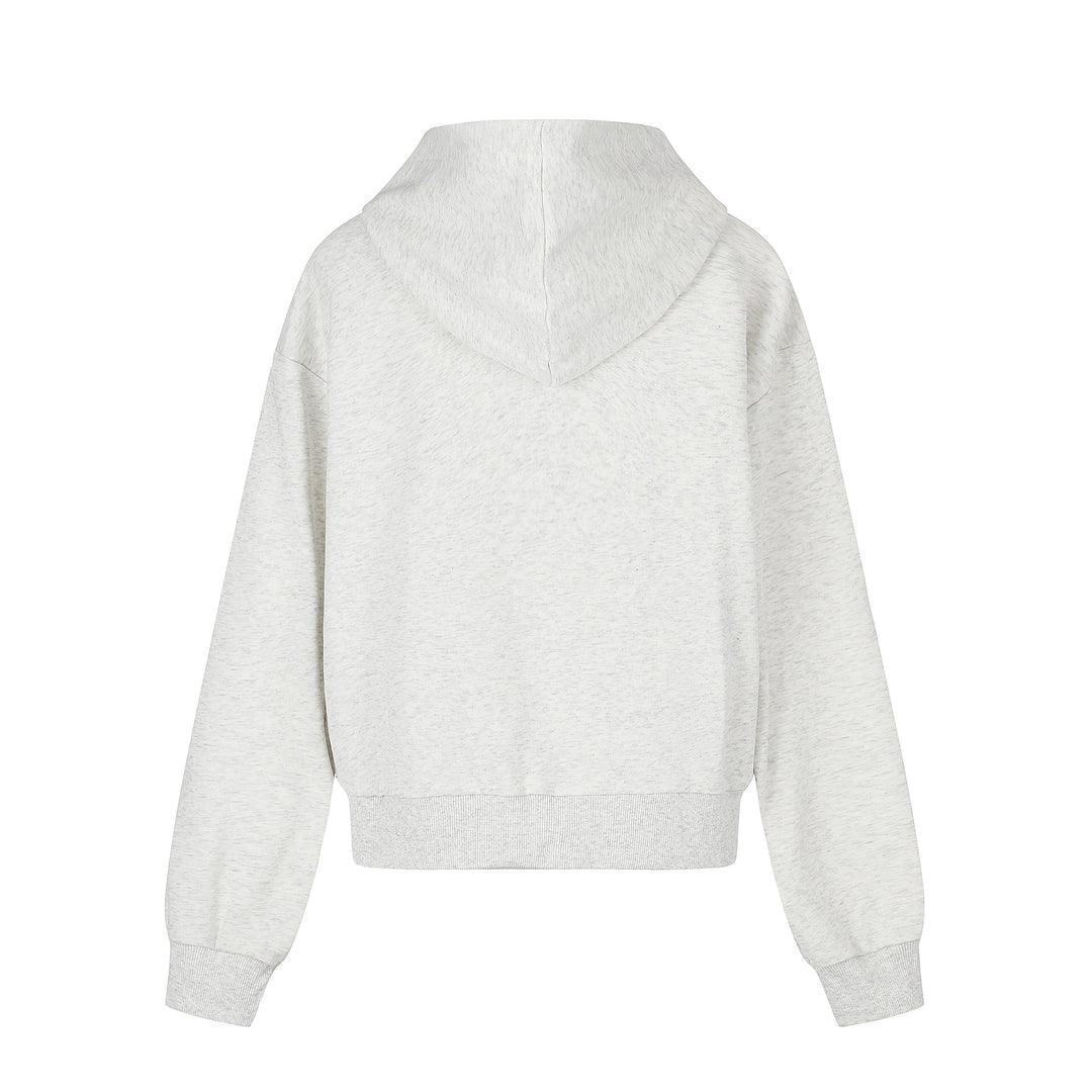 Damen Zip‑Hoodie im Boxy‑Schnitt mit Kängurutasche und Nummernprint Shop Nory