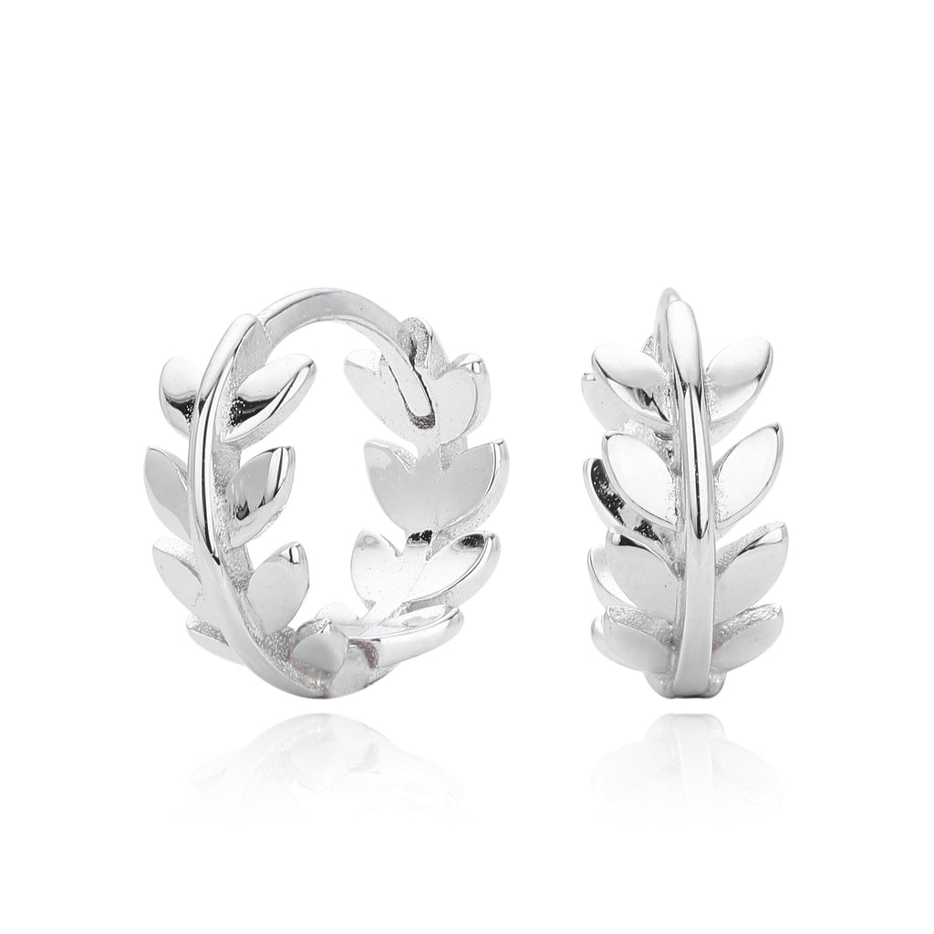Damen Ohrringe im eleganten Blattdesign aus hochwertigem 925 Sterling Silber Shop Nory