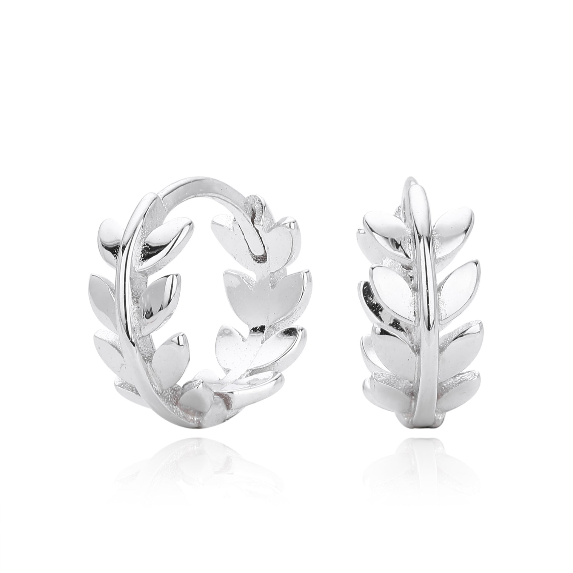 Damen Ohrringe im eleganten Blattdesign aus hochwertigem 925 Sterling Silber Shop Nory