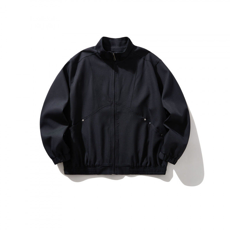 Unisex Leichte Oversize-Zipjacke im Bomberstil mit Stehkragen und elastischem Saum Shop Nory
